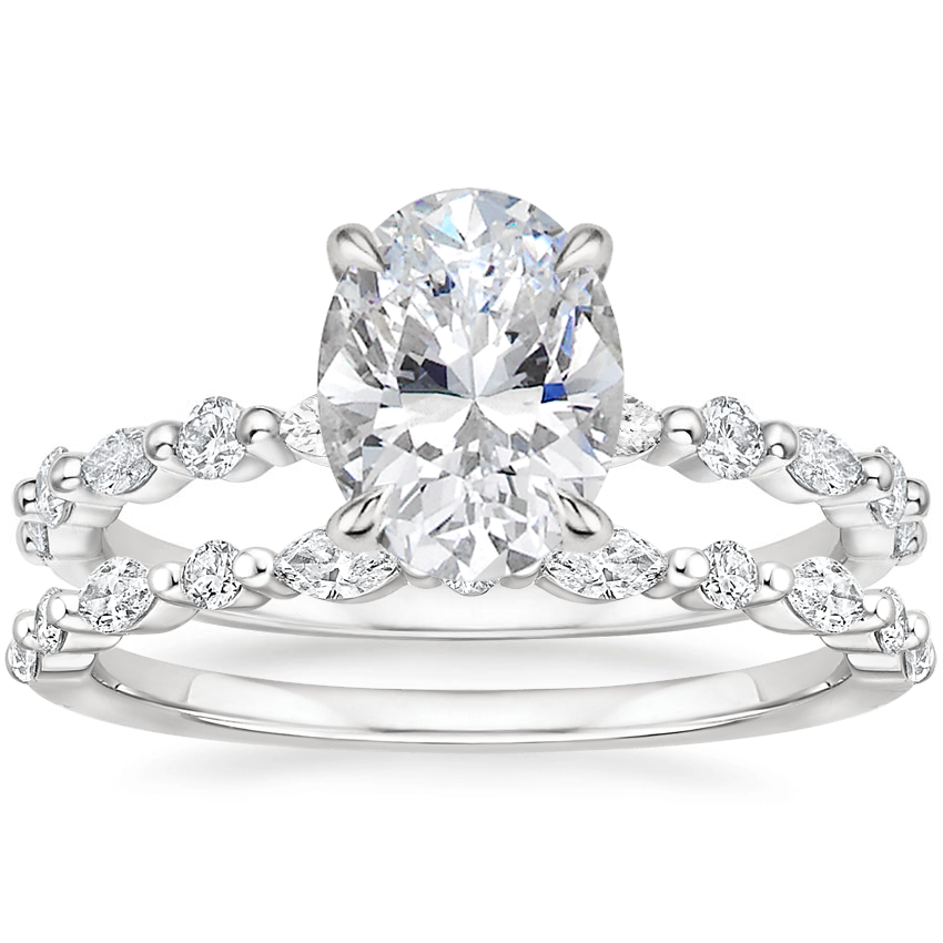 18K White Gold Delicate Versailles Diamond Ring with Delicate Versailles Diamond Ring 1 4 ct. tw